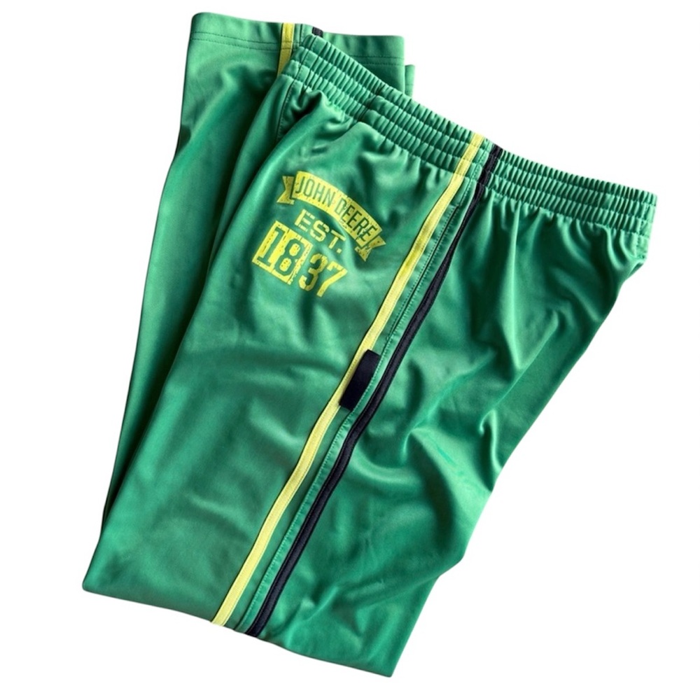 John Deere Branded Green Jogger Track Athletic Pants Boys Size Large 14